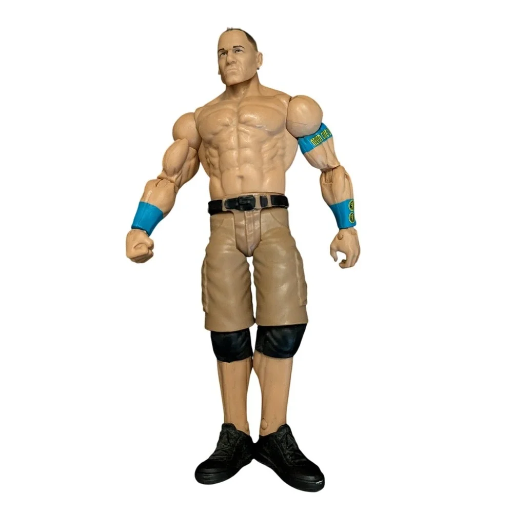 WWE John Cena Action Figure Mattel 2013 Blue Armbands Tan Cargo Shorts BGM81